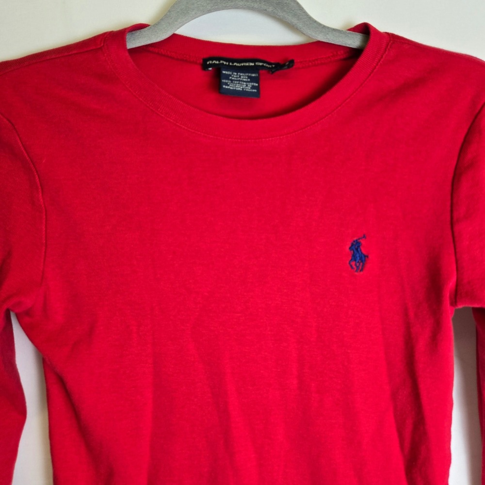 Polo Ralph Lauren Sport Thermal Waffle Knit Long Sleeve, Small Pony, Red, Boys S - Picture 2 of 9